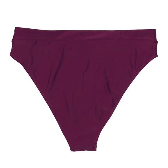 NWOT XL Burgundy Bandeau & Mid-rise Bikini Set - Picture 10 of 11